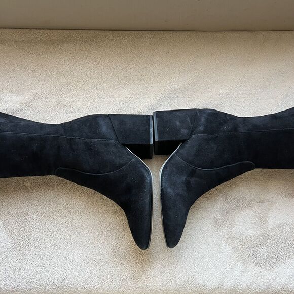 Sam Edelman Thora Black Suede Knee High Boot Block Heel Side Zip Women 5.5 - Picture 5 of 16